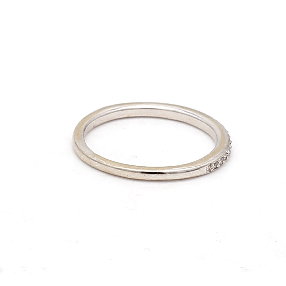 Carat Round Brilliant I I1 Diamond 14 Karat White Gold Wedding Band Ring Media 1 of 8