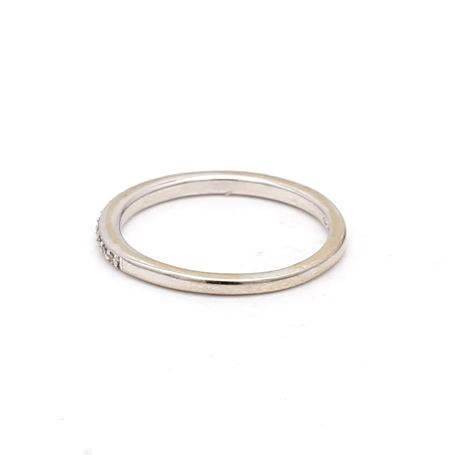 Carat Round Brilliant I I1 Diamond 14 Karat White Gold Wedding Band Ring Media 1 of 8