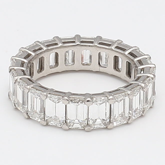 7.00 Carat Emerald Cut H VS1 Diamond Platinum Eternity Band Ring