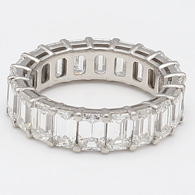 7.00 Carat Emerald Cut H VS1 Diamond Platinum Eternity Band Ring