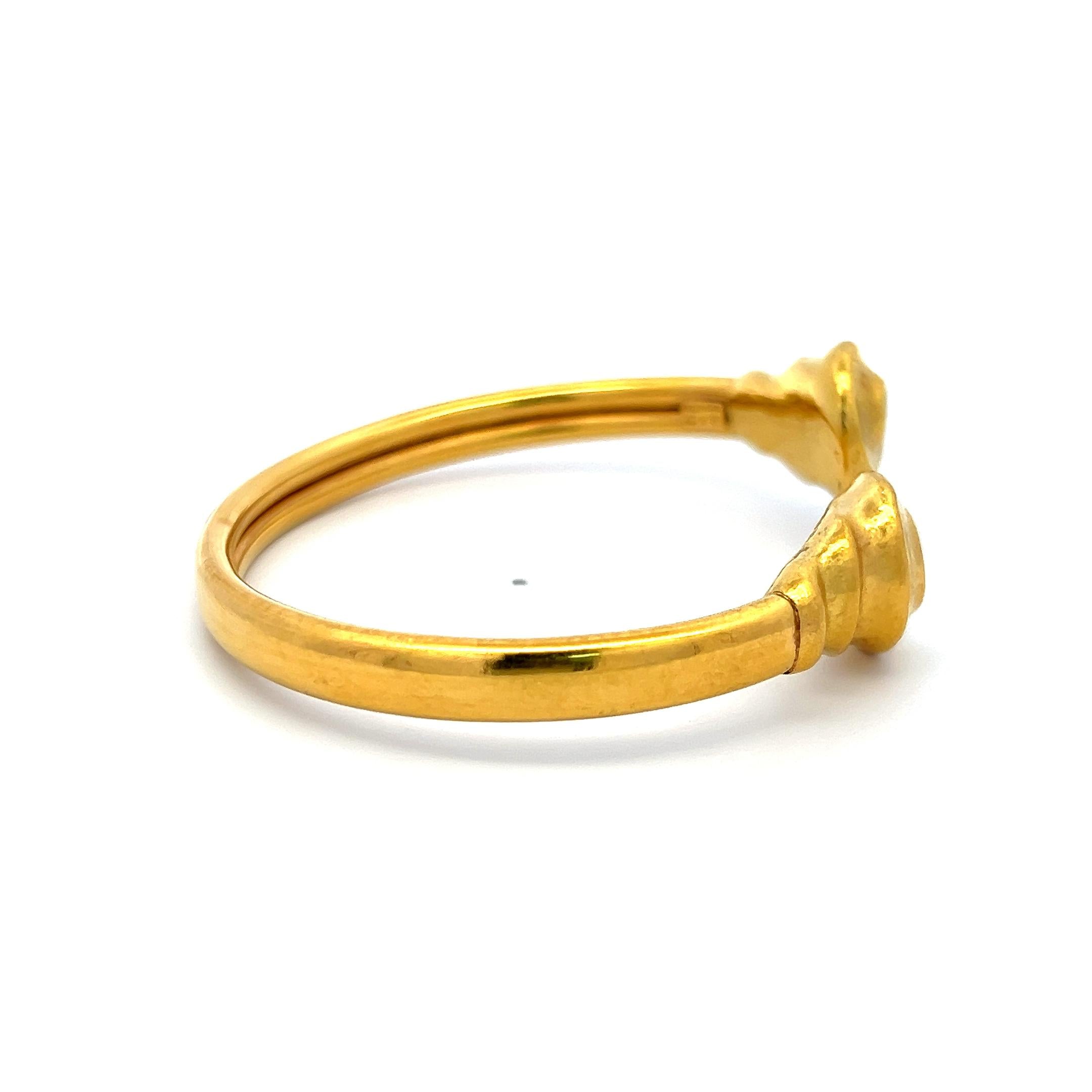 Lalaoonis Vintage 24.70 Grams 18 Karat Yellow Gold Cuff Bracelet