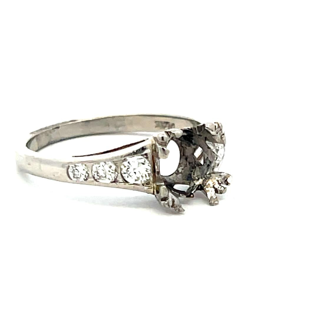0.36 Carat Round Brilliant H VS Diamond Platinum Semi Mount Ring