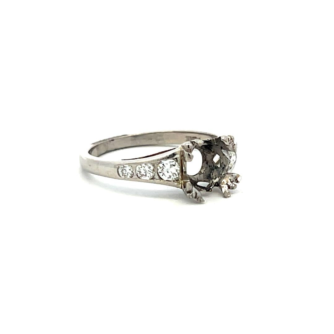 0.36 Carat Round Brilliant H VS Diamond Platinum Semi Mount Ring