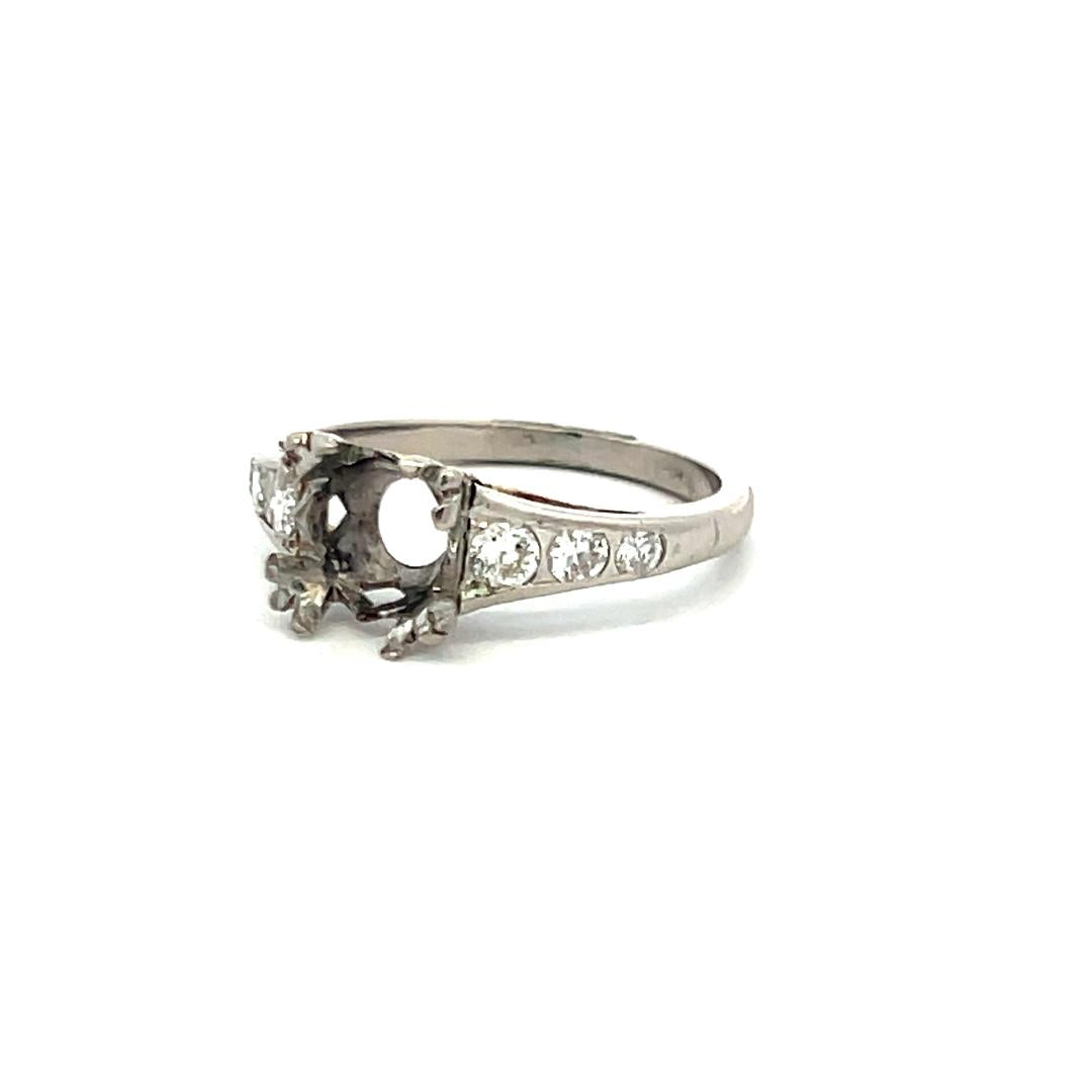 0.36 Carat Round Brilliant H VS Diamond Platinum Semi Mount Ring