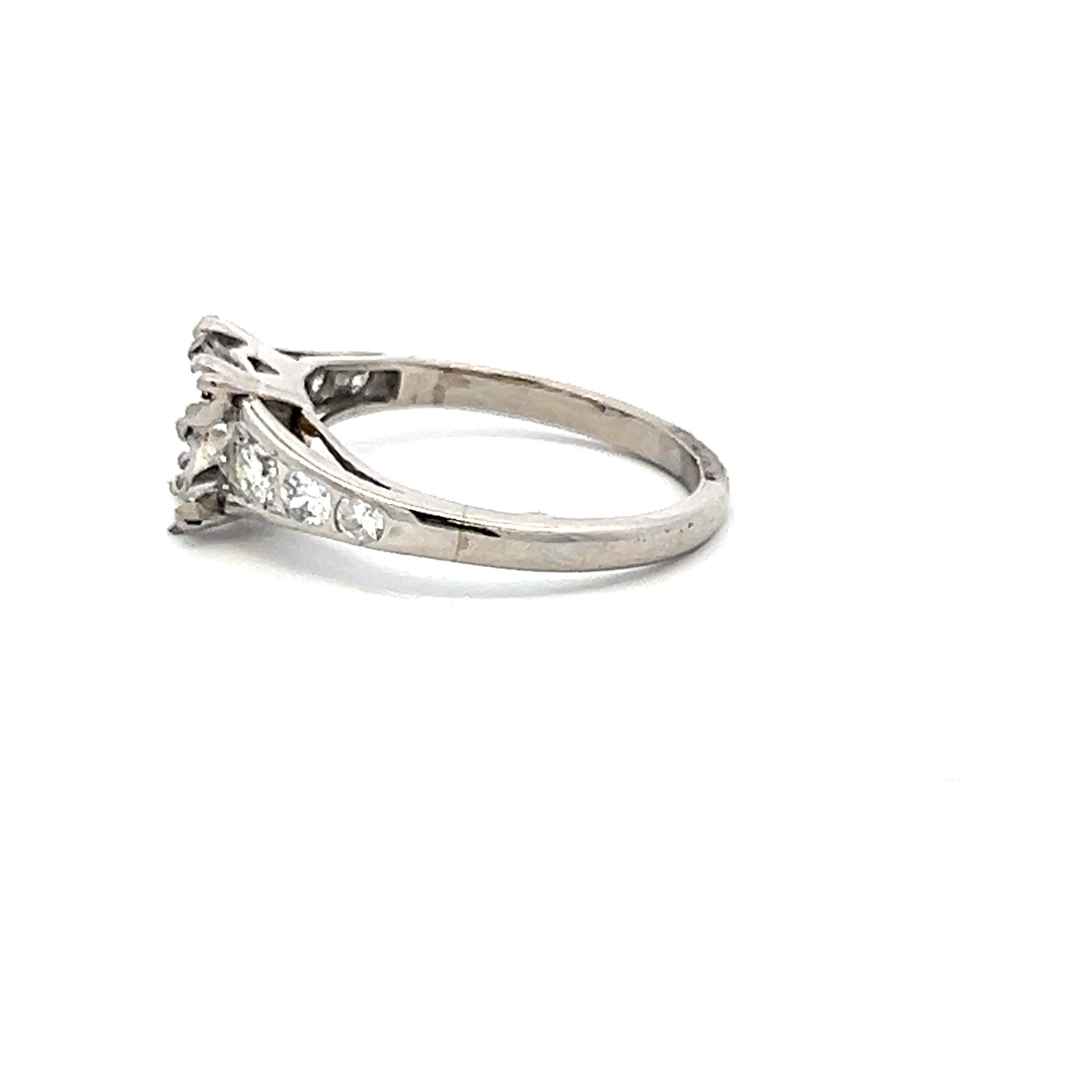 0.36 Carat Round Brilliant H VS Diamond Platinum Semi Mount Ring