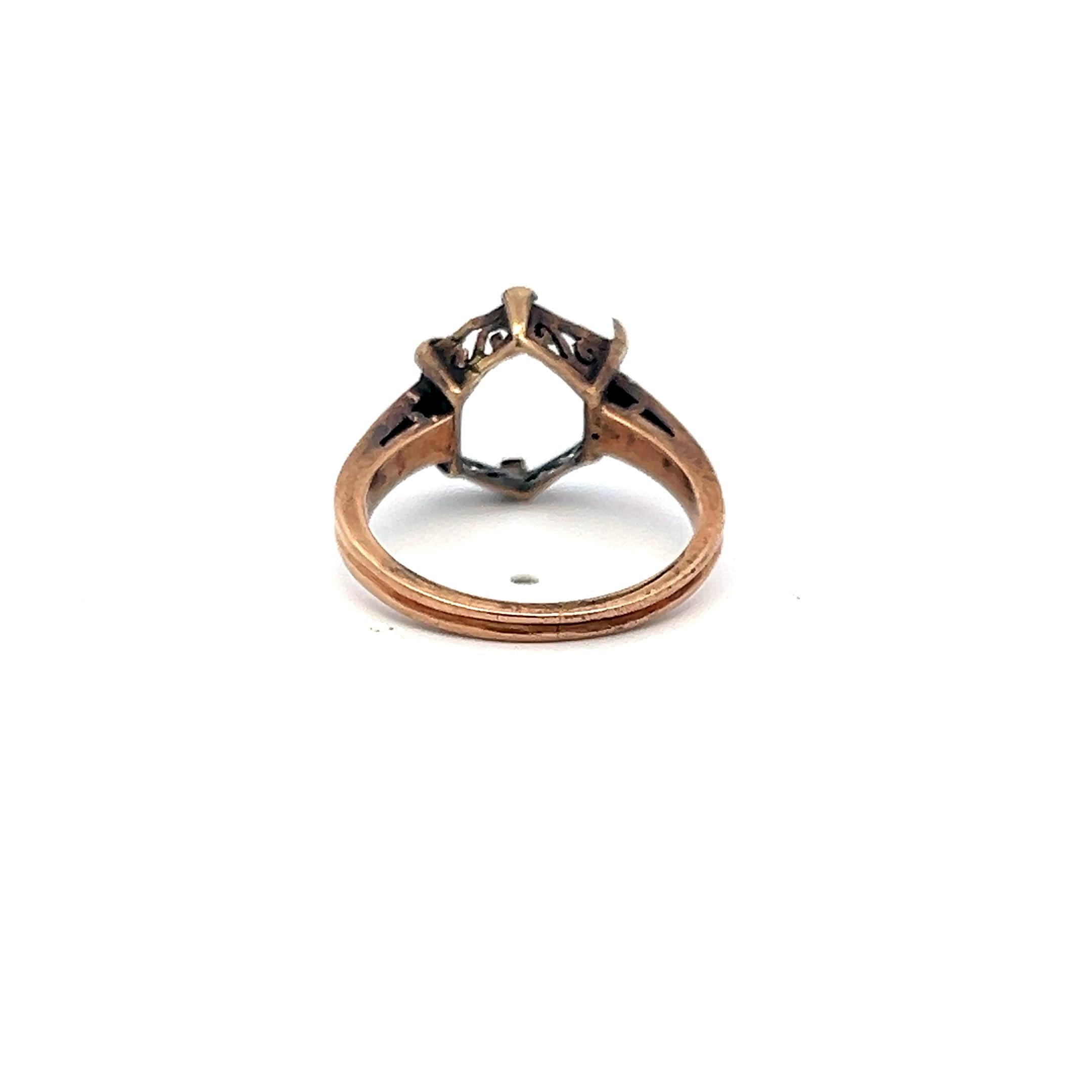 Vintage 3.50 Grams Size 6.5 14 Karat Yellow Gold Semi Mount Ring