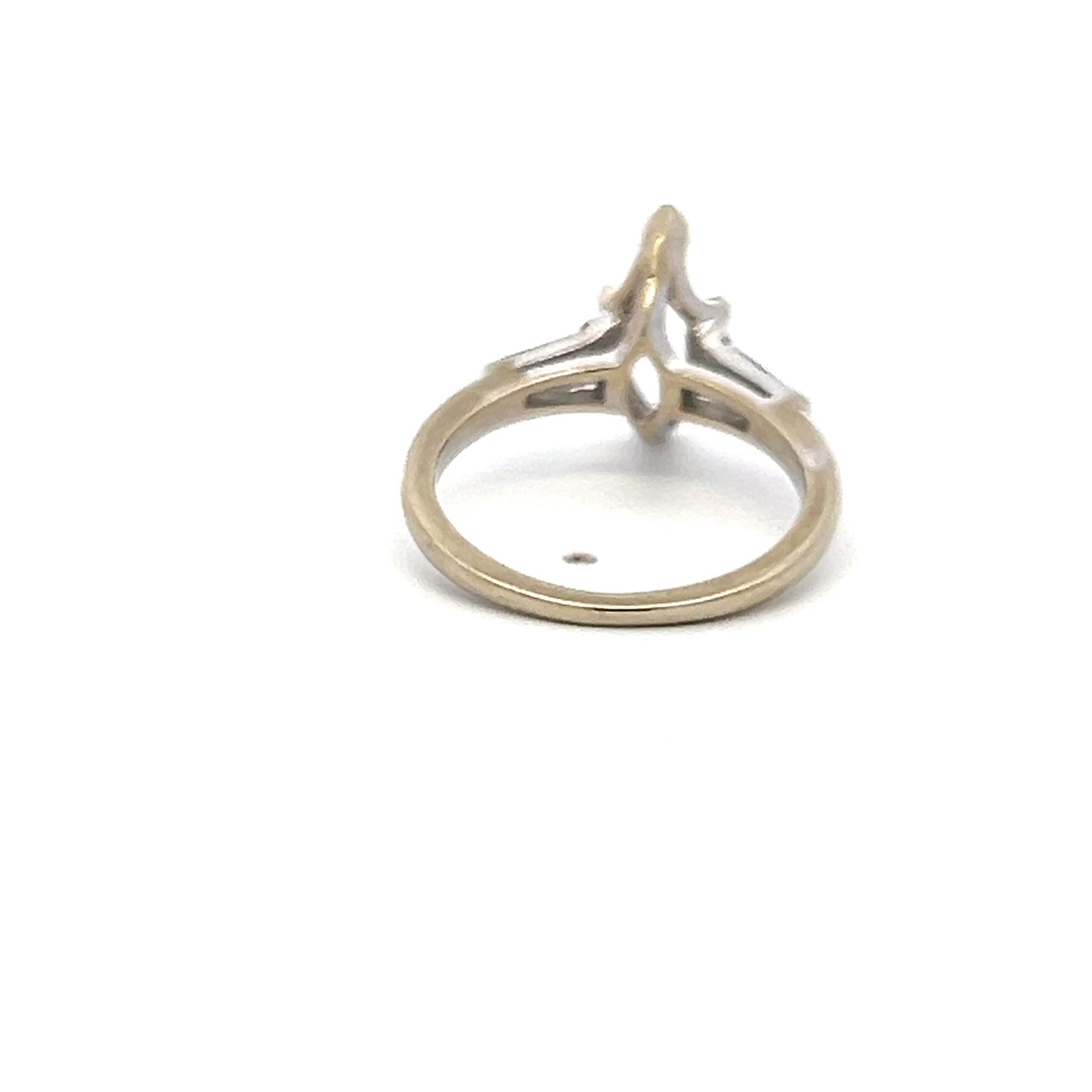 0.14 Carat Tapered Baguette Shape Diamond 14 Karat White Gold Semi Mount Ring