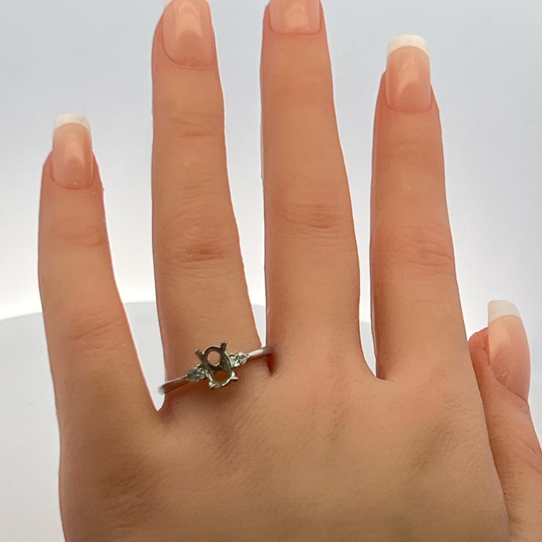 0.17 Carat Pear Shape I VS2 Diamond 14 Karat White Gold Semi Mount Ring