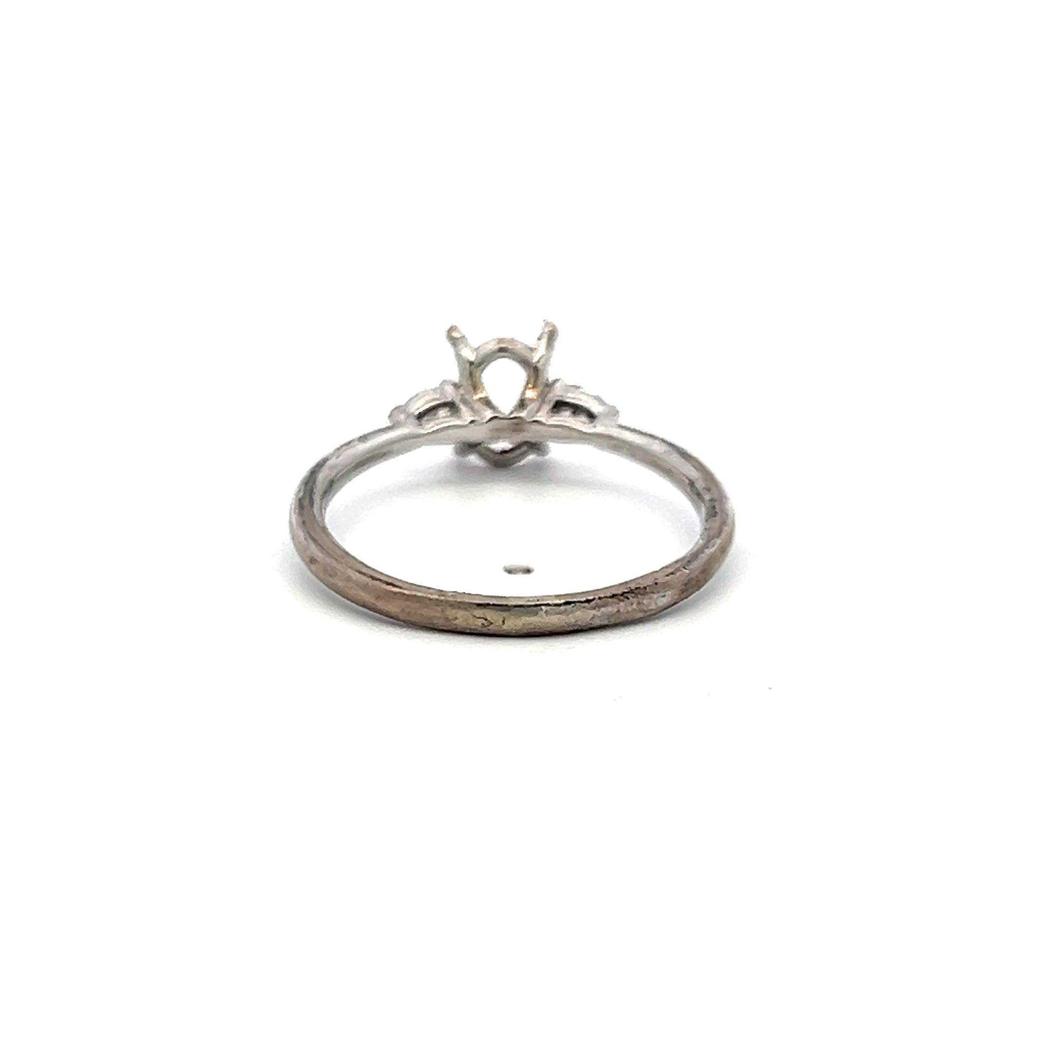 0.17 Carat Pear Shape I VS2 Diamond 14 Karat White Gold Semi Mount Ring