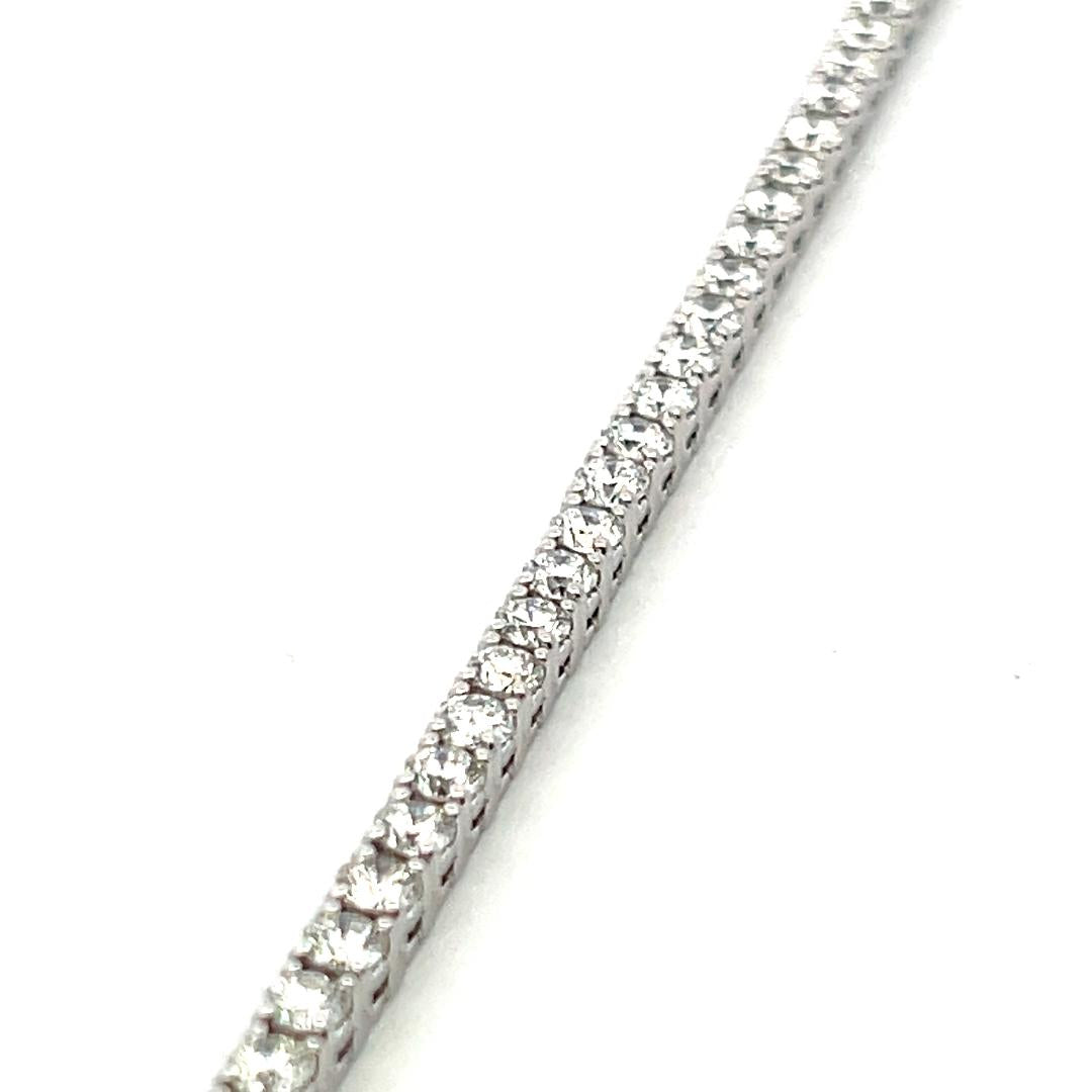 7.10 Carat Round Brilliant G VS Diamond 14 Karat White Gold Tennis Bracelet