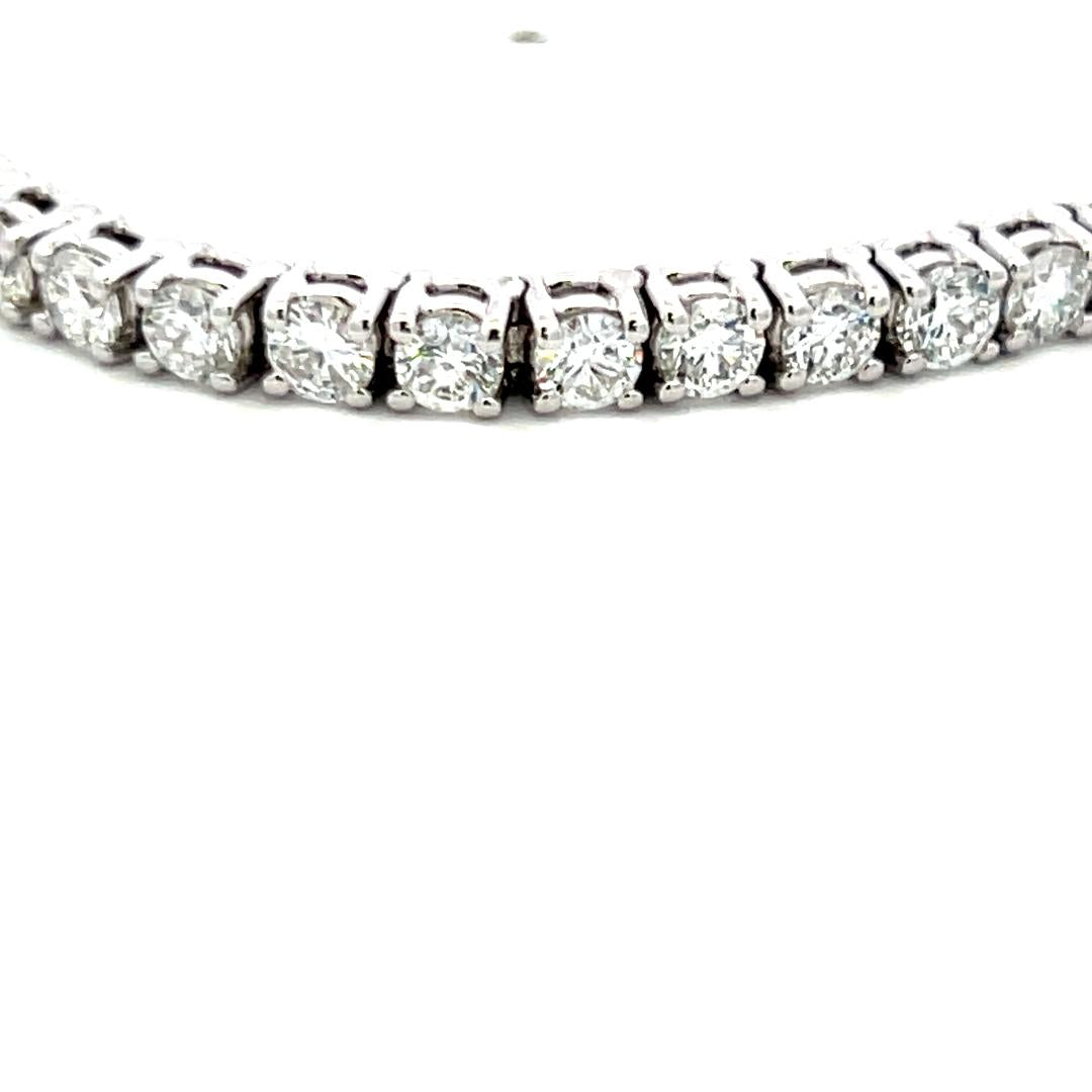 7.10 Carat Round Brilliant G VS Diamond 14 Karat White Gold Tennis Bracelet