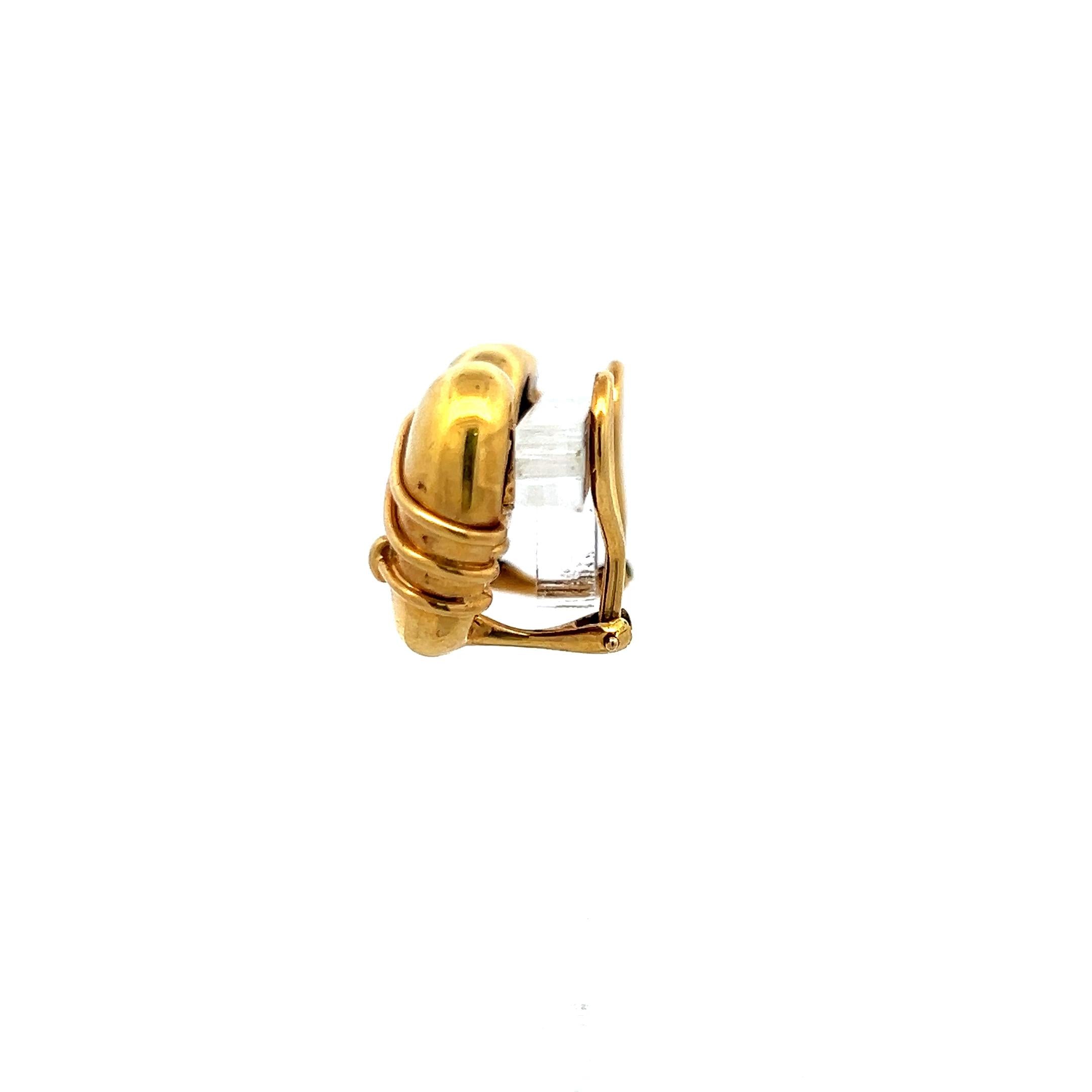 Tiffany & Co Cupid Arrow Heart 18 Karat Yellow Gold Clip On Earrings
