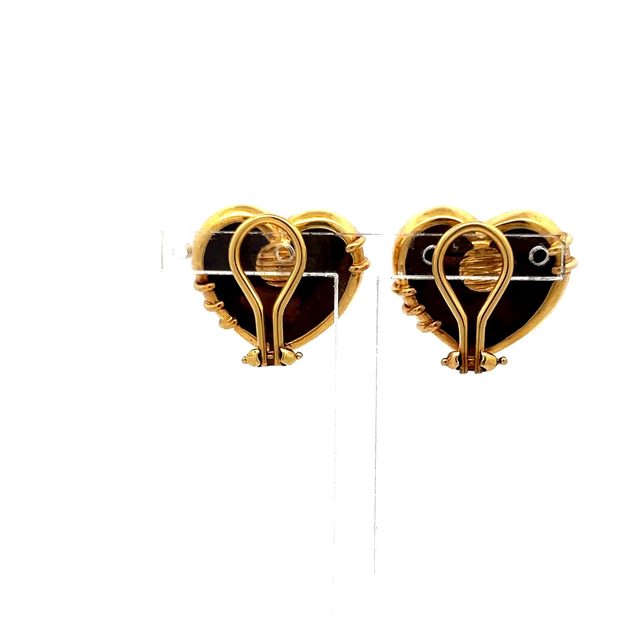 Tiffany & Co Cupid Arrow Heart 18 Karat Yellow Gold Clip On Earrings