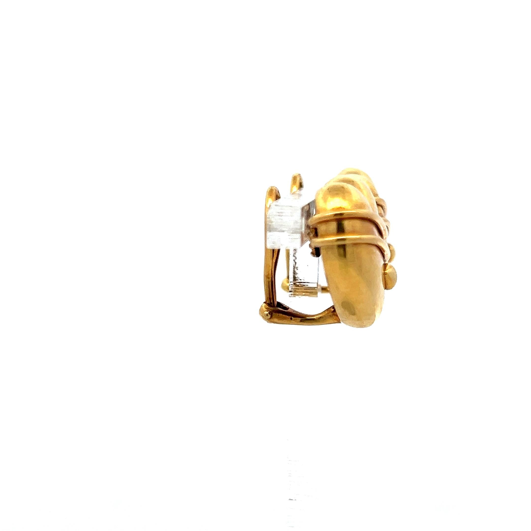 Tiffany & Co Cupid Arrow Heart 18 Karat Yellow Gold Clip On Earrings