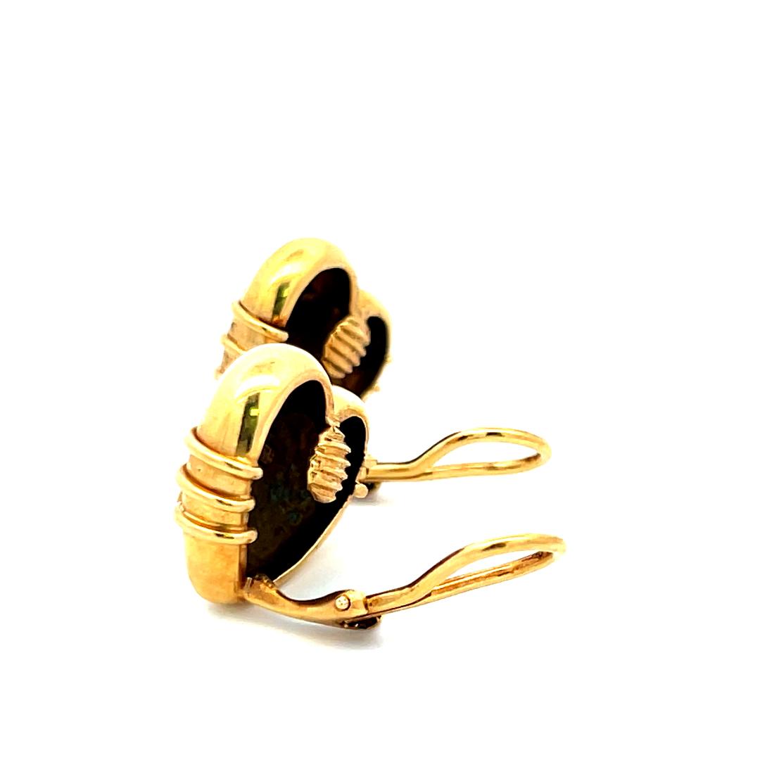 Tiffany & Co Cupid Arrow Heart 18 Karat Yellow Gold Clip On Earrings