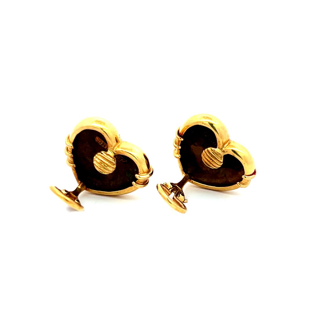 Tiffany & Co Cupid Arrow Heart 18 Karat Yellow Gold Clip On Earrings