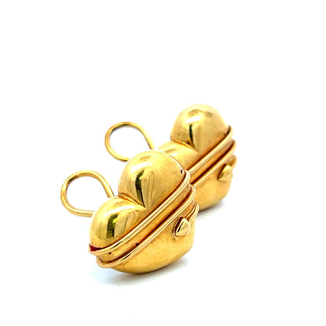 Tiffany & Co Cupid Arrow Heart 18 Karat Yellow Gold Clip On Earrings