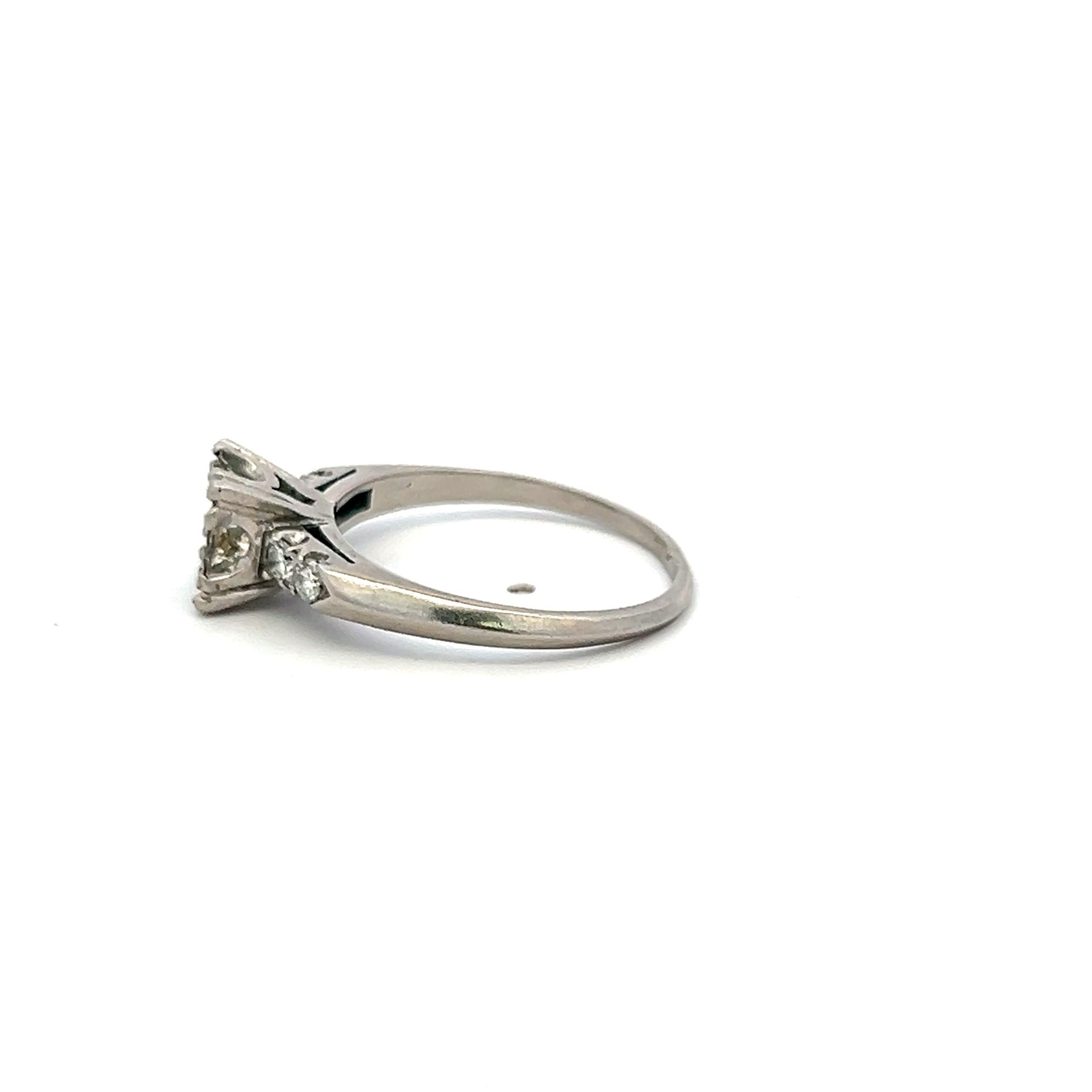 0.08 Carat Circular Brilliant Cut H SI Diamond Platinum Semi Mount Ring