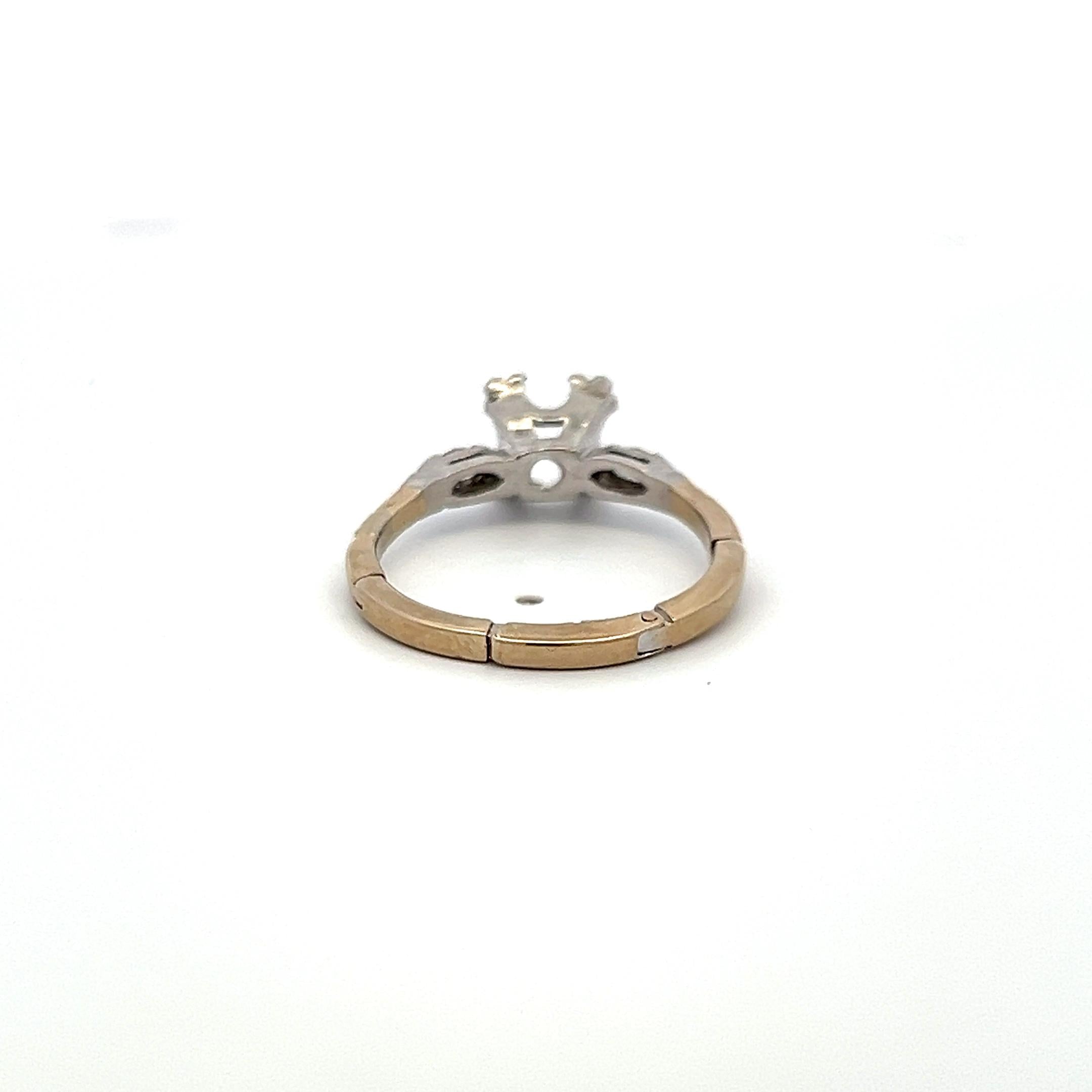 0.20 Carat Marquis Shape I SI Diamond 14 Karat White Gold Semi Mount Ring