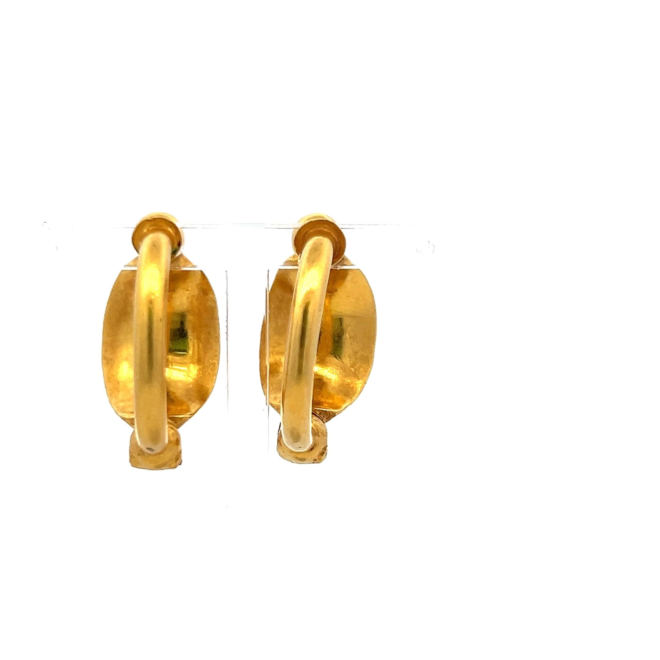 Lalaoonis Vintage 17.20 Grams 18 Karat Yellow Gold C-Hoop Earrings