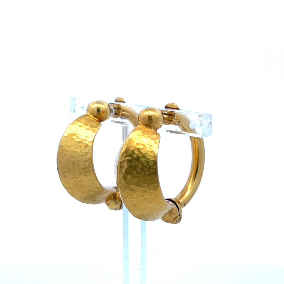 Lalaoonis Vintage 17.20 Grams 18 Karat Yellow Gold C-Hoop Earrings