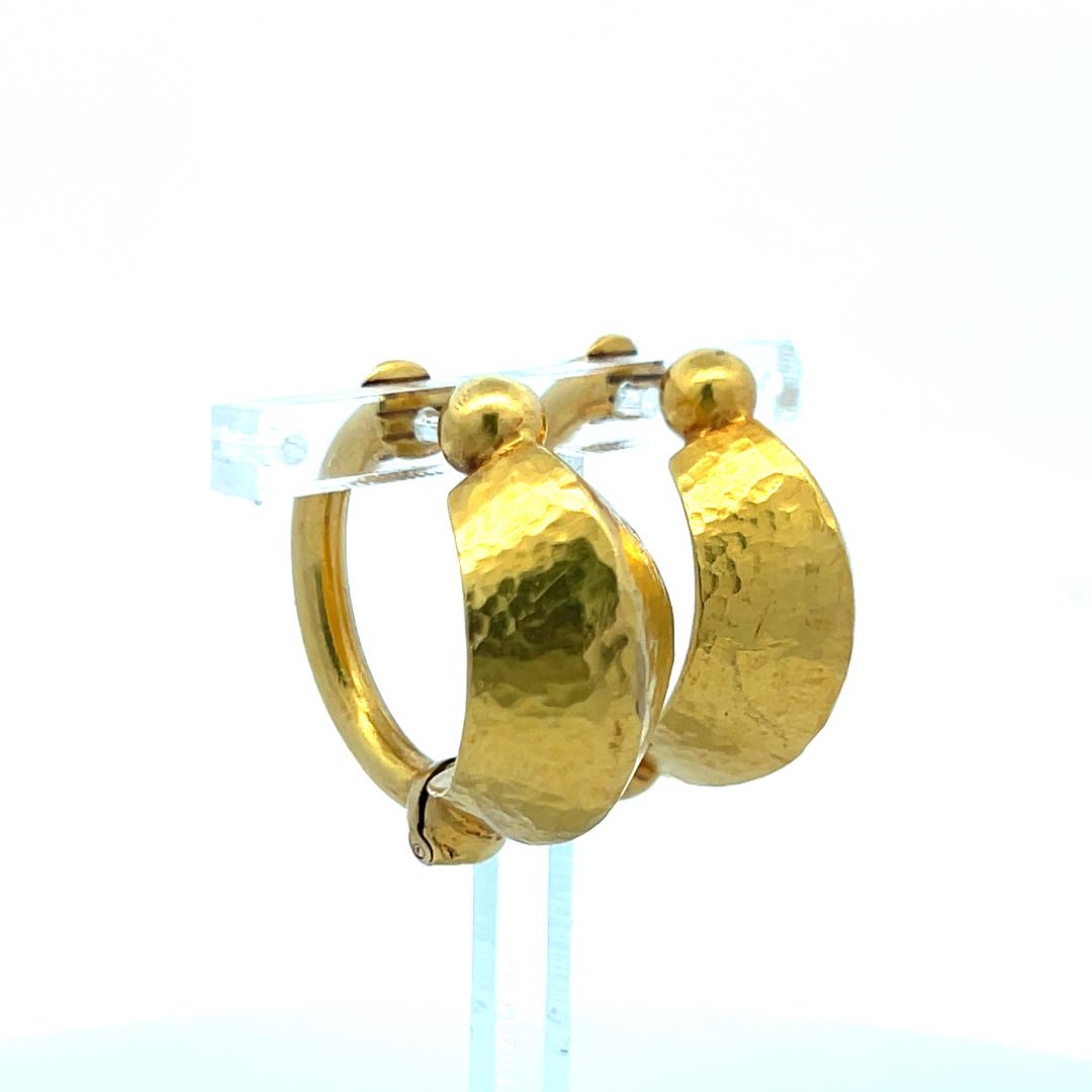Lalaoonis Vintage 17.20 Grams 18 Karat Yellow Gold C-Hoop Earrings