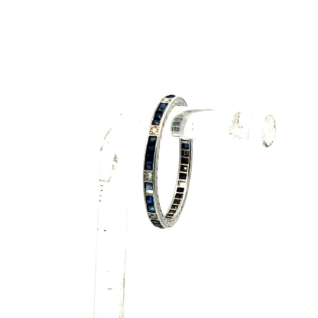 0.86 Carat Round Brilliant Sapphire Platinum Eternity Band Ring