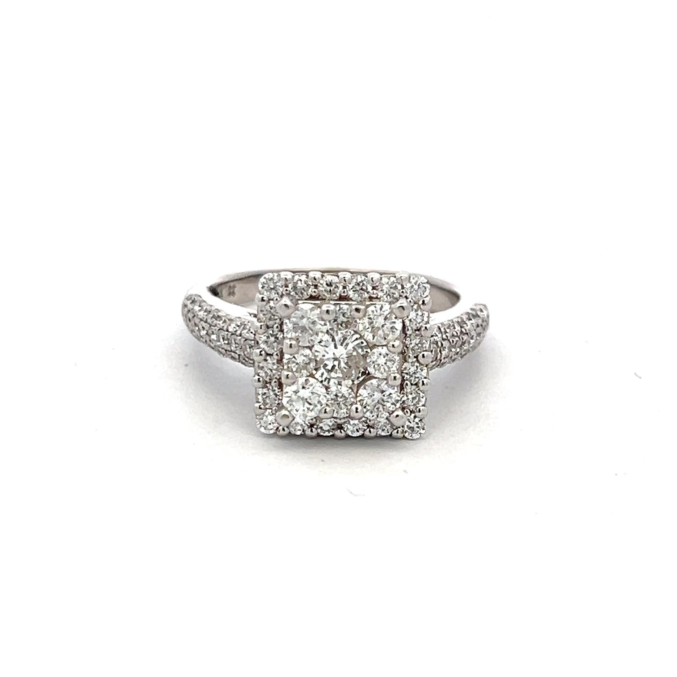 1.35 Carat Round Brilliant I VS1 Diamond 14 Karat White Gold Engagement Ring