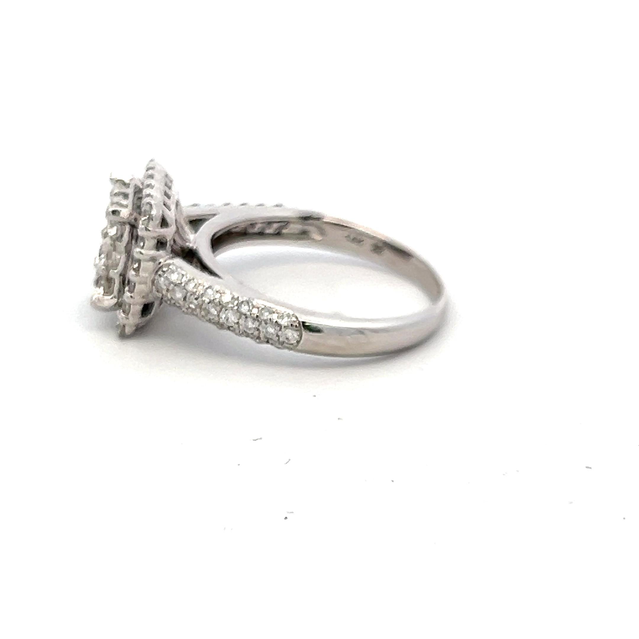 1.35 Carat Round Brilliant I VS1 Diamond 14 Karat White Gold Engagement Ring