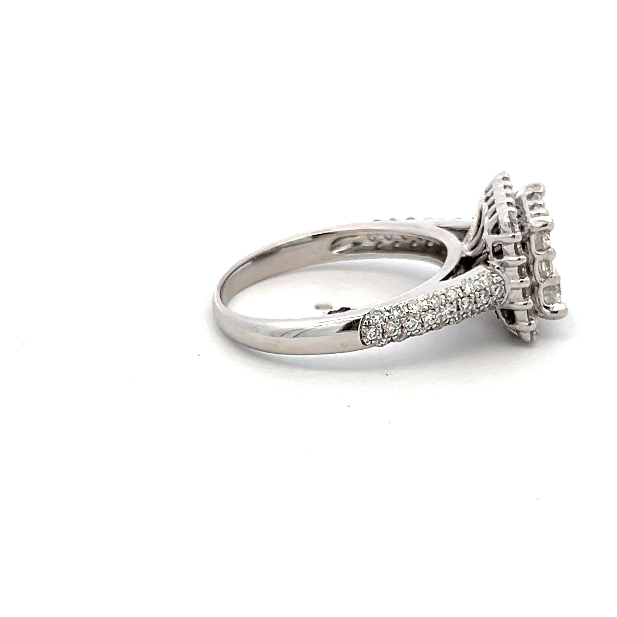 1.35 Carat Round Brilliant I VS1 Diamond 14 Karat White Gold Engagement Ring