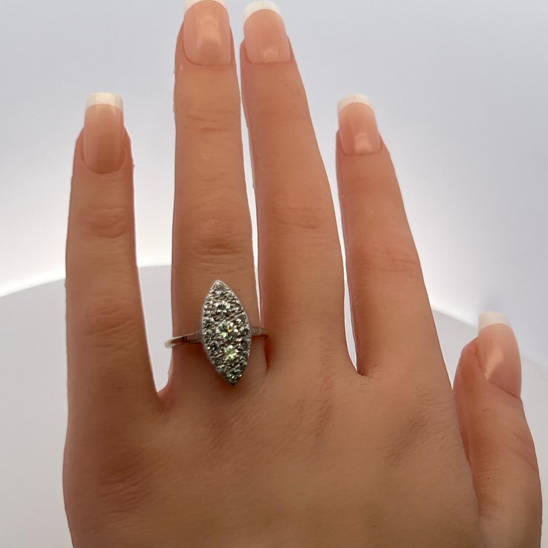 1.21 Carat Old European Cut H SI Diamond Platinum Cocktail Ring