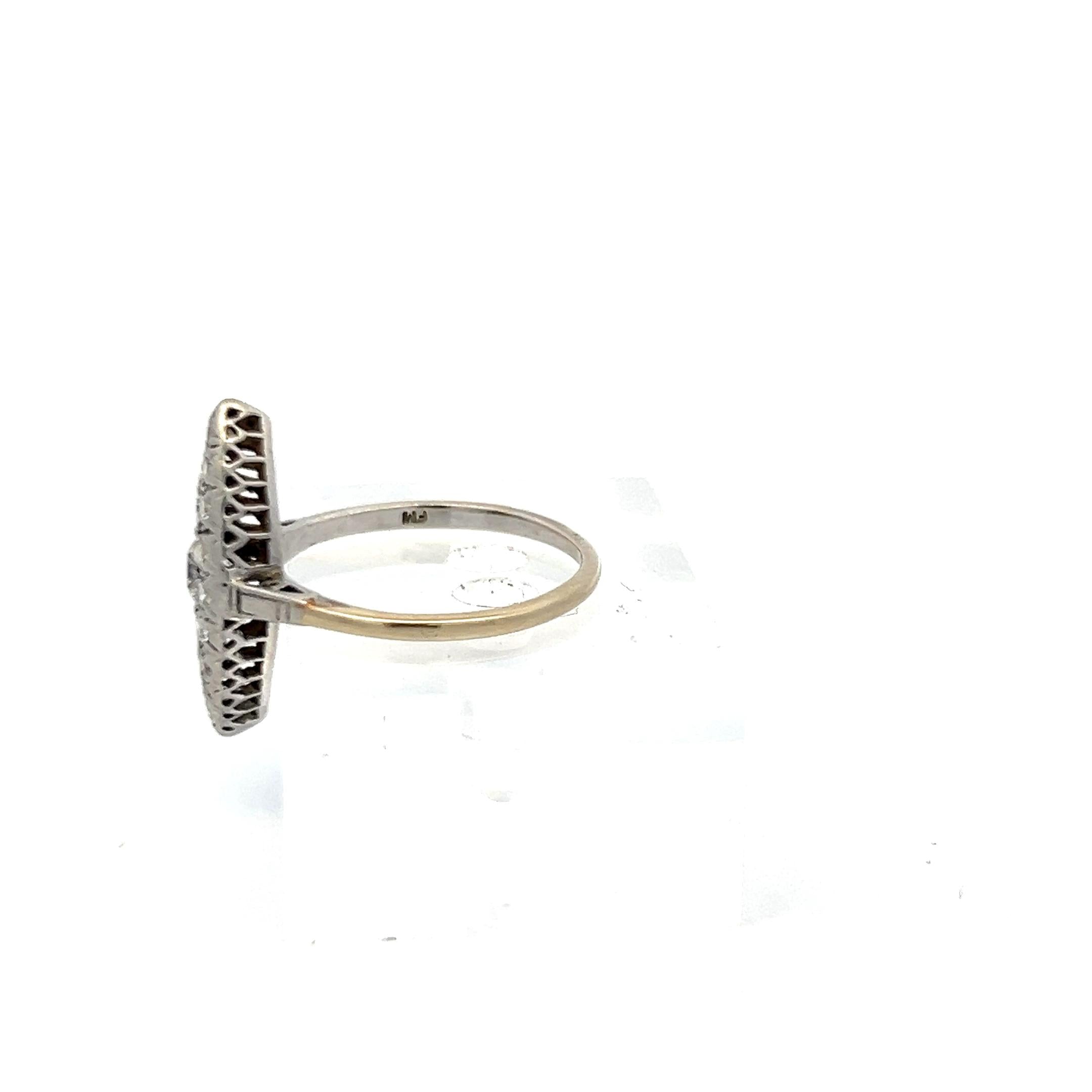 1.21 Carat Old European Cut H SI Diamond Platinum Cocktail Ring