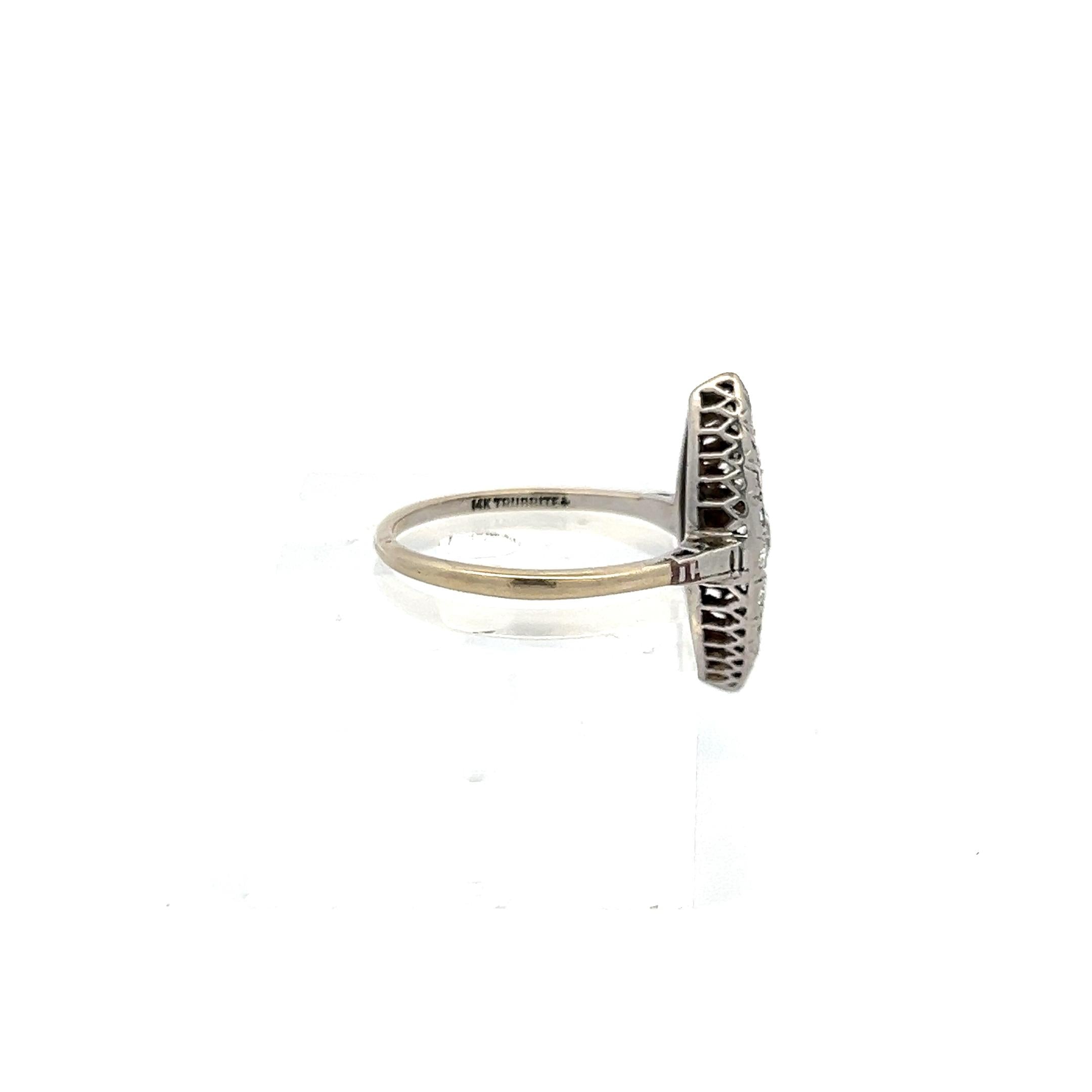 1.21 Carat Old European Cut H SI Diamond Platinum Cocktail Ring