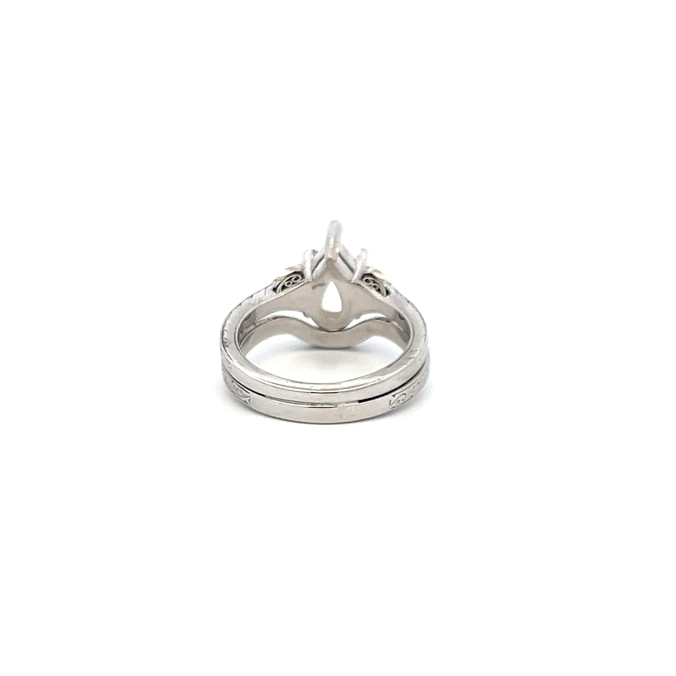 0.20 Carat Round Brilliant H SI Diamond 14 Karat White Gold Semi Mount Ring