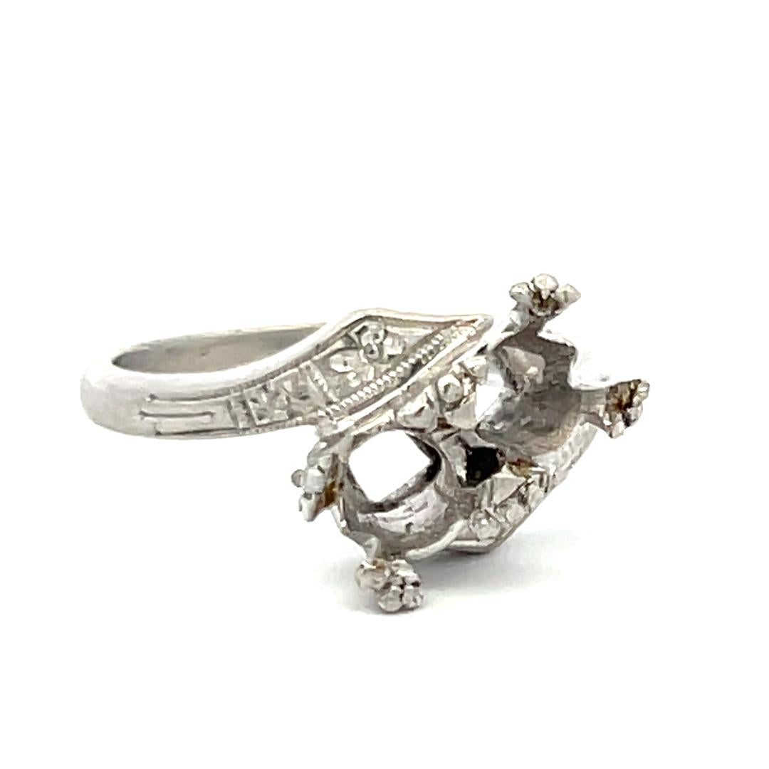 Platinum Semi Mount Two-Stone Ring Size 7.5 Holds 0.75 Carat Each