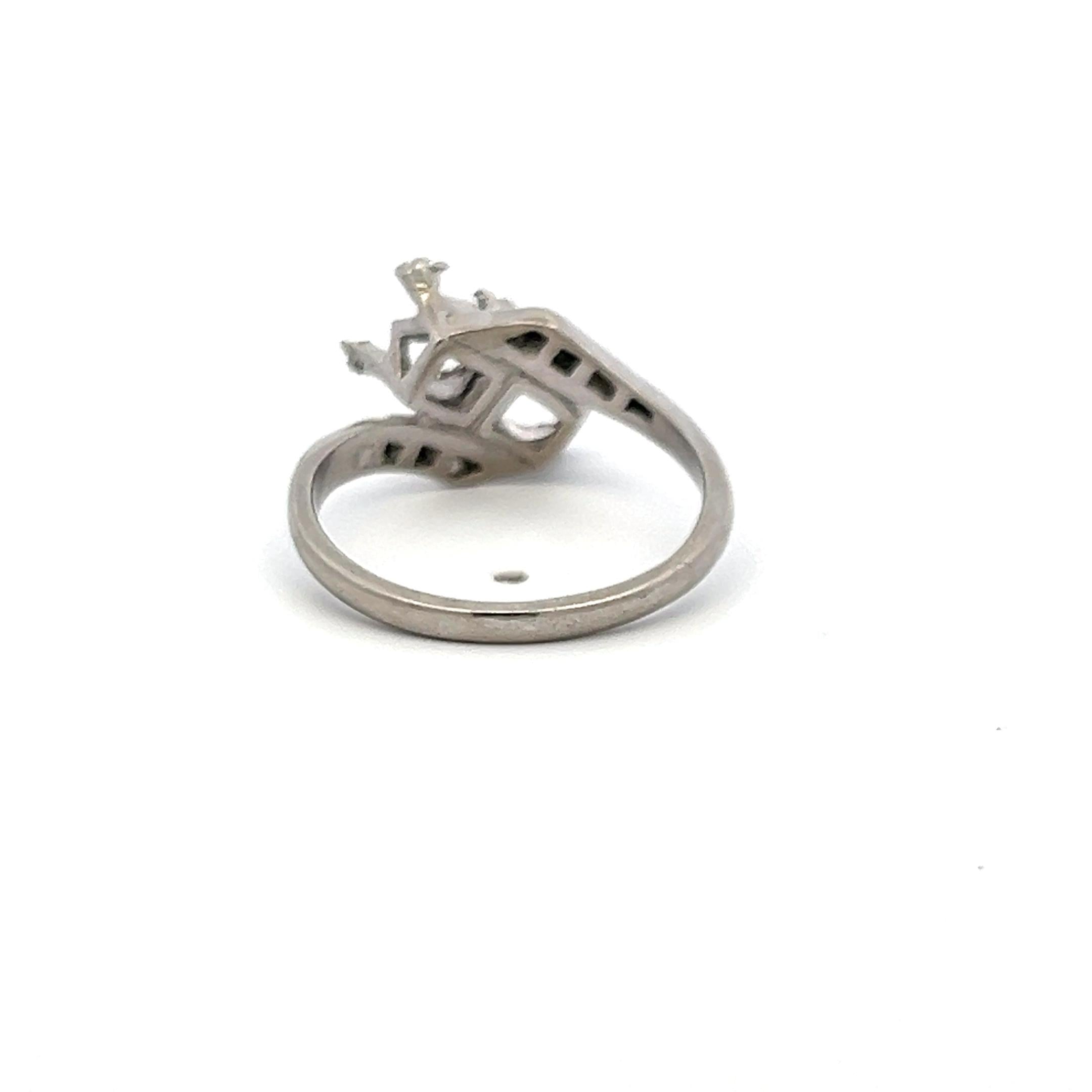 Platinum Semi Mount Two-Stone Ring Size 7.5 Holds 0.75 Carat Each