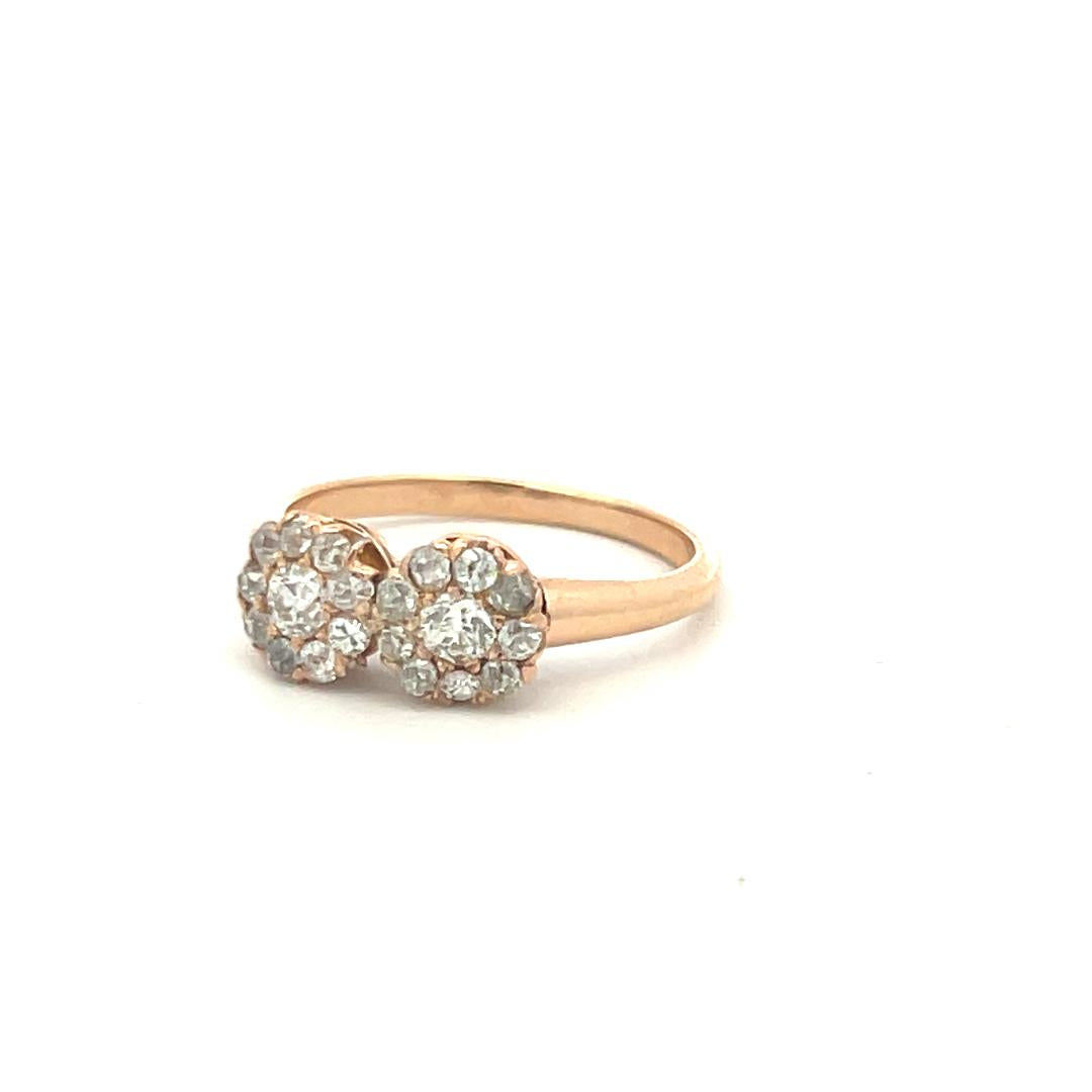 1.28 Carat Old European Cut I SI Diamond 14 Karat Rose Gold Engagement Ring