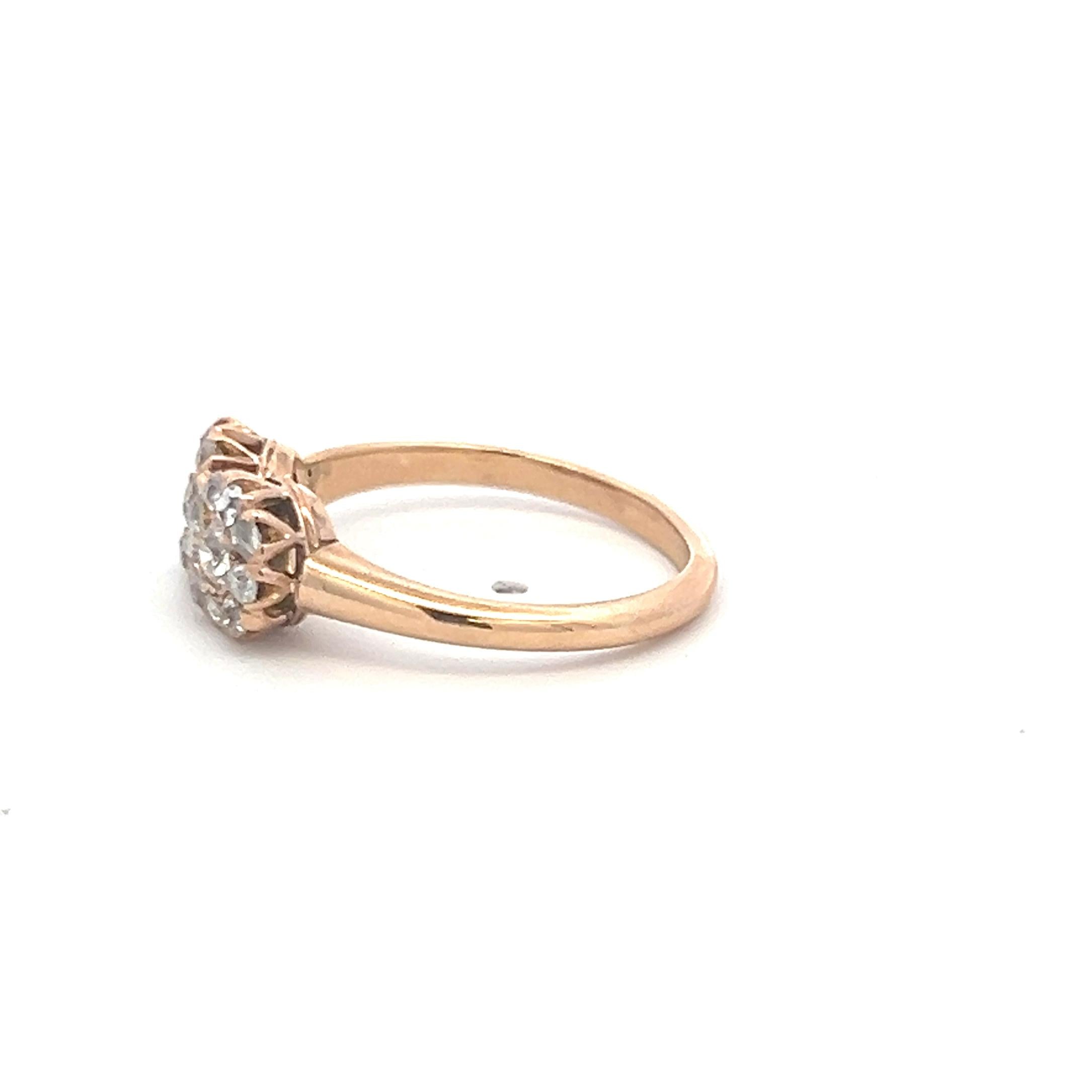 1.28 Carat Old European Cut I SI Diamond 14 Karat Rose Gold Engagement Ring