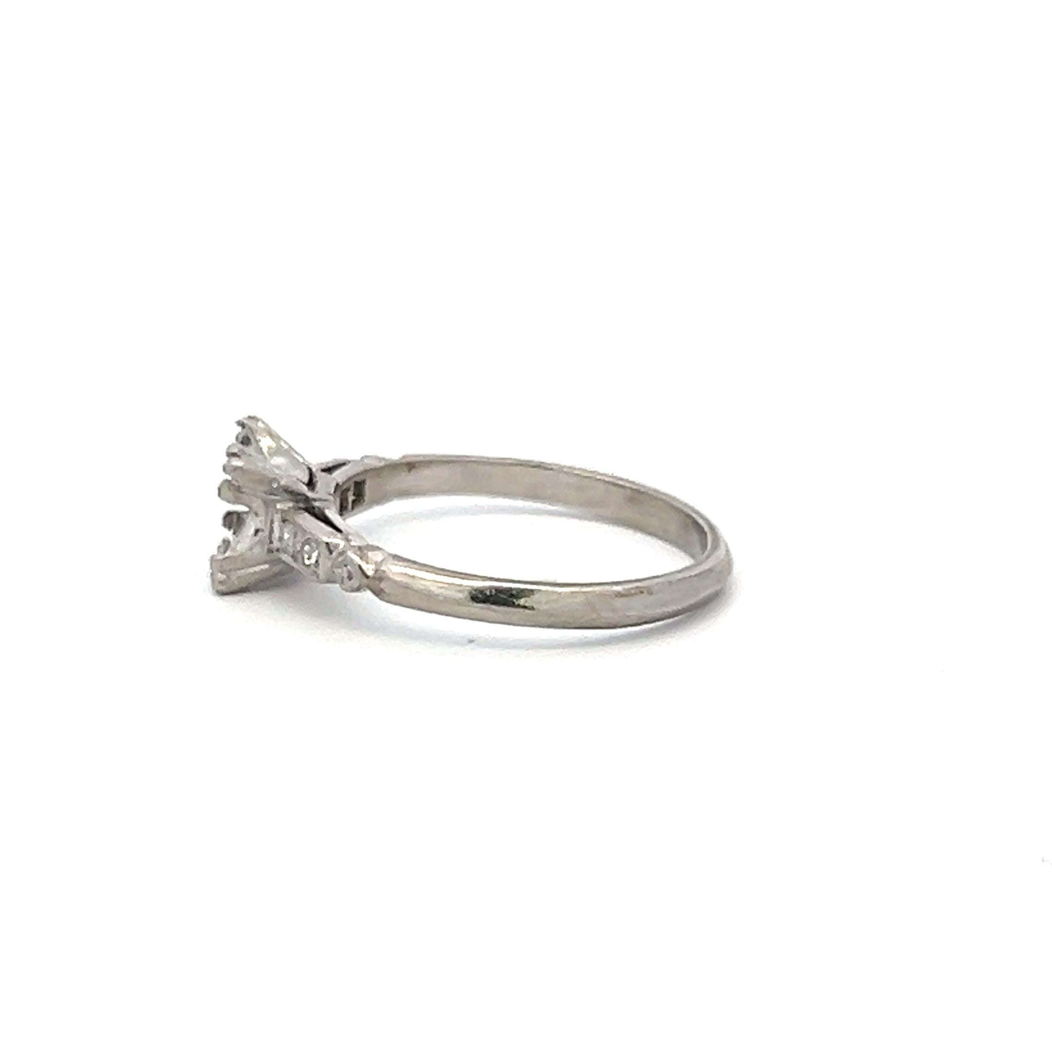 0.08 Carat Round Brilliant G SI Diamond Platinum Semi Mount Ring