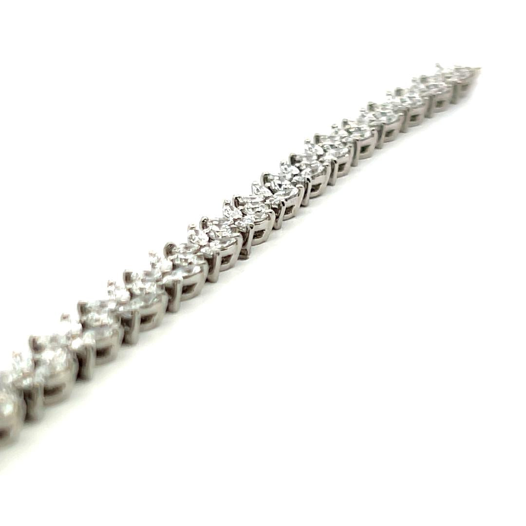 Tiffany & Co 5.99 Carat Marquis and Round Brilliant Diamond Platinum Bracelet