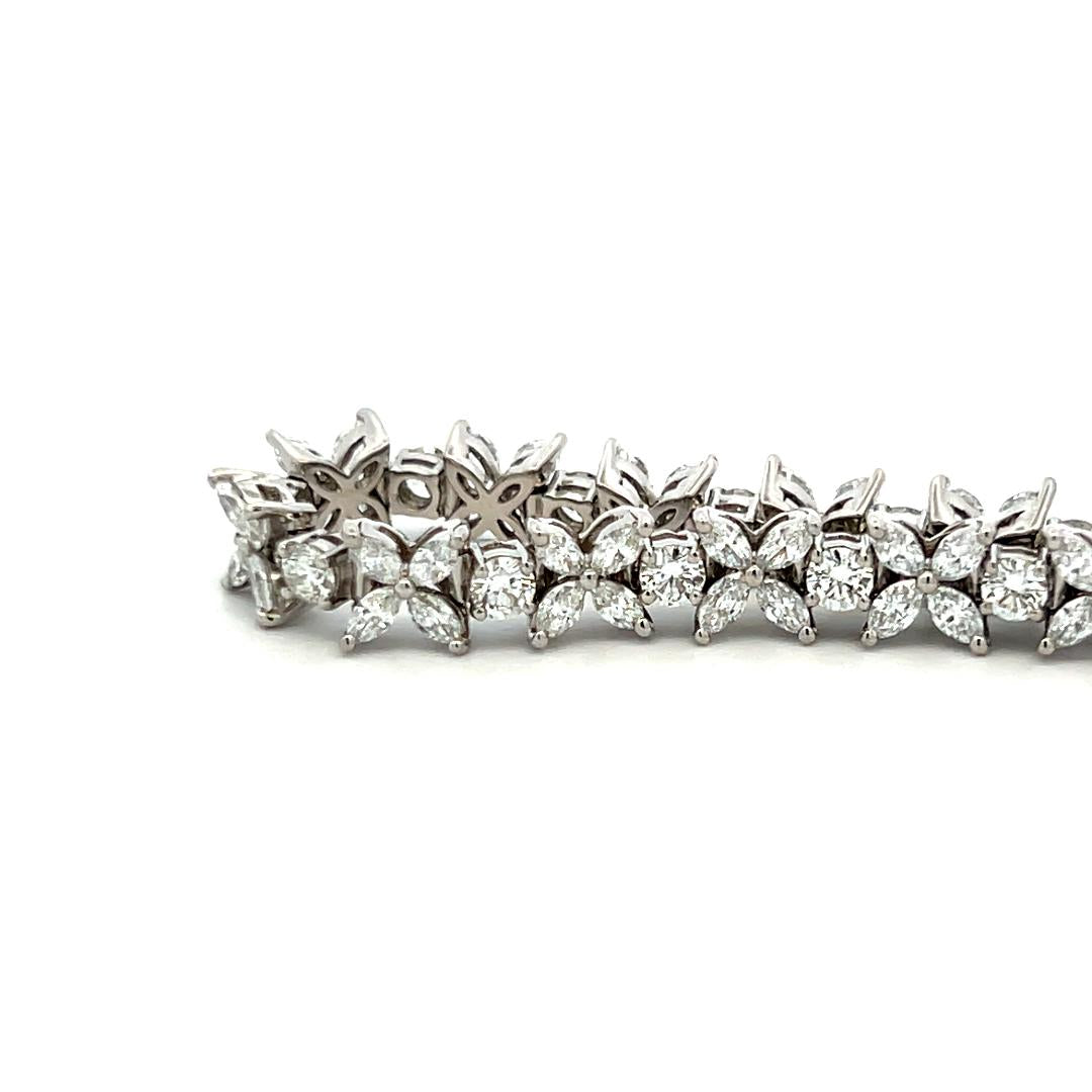 Tiffany & Co 5.99 Carat Marquis and Round Brilliant Diamond Platinum Bracelet