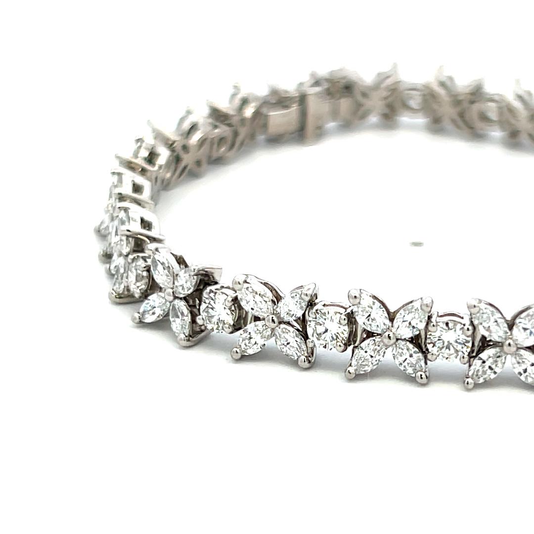 Tiffany & Co 5.99 Carat Marquis and Round Brilliant Diamond Platinum Bracelet