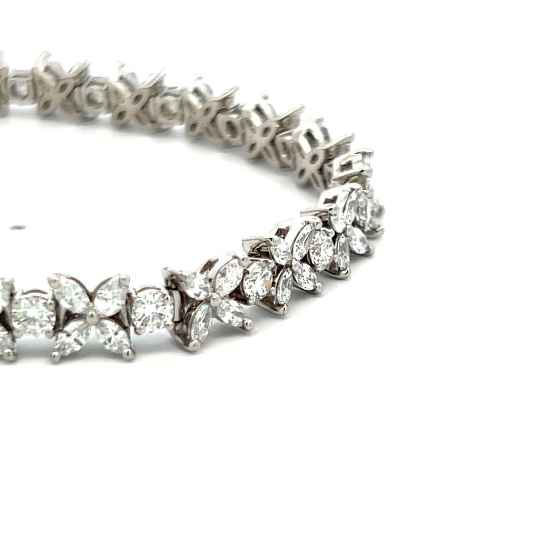 Tiffany & Co 5.99 Carat Marquis and Round Brilliant Diamond Platinum Bracelet