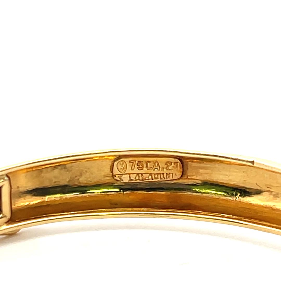 Lalaoonis 22.2-15.60MM Lapis Lazuli 18 Karat Yellow Gold Bangle Bracelet