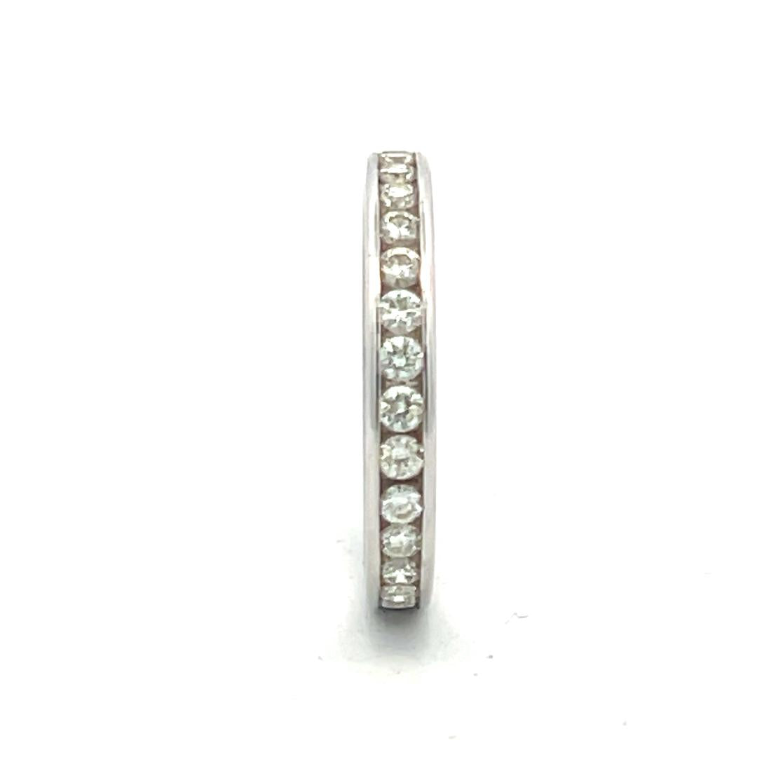1.00 Carat Round Brilliant G SI Diamond 14 Karat White Gold Eternity Band Ring