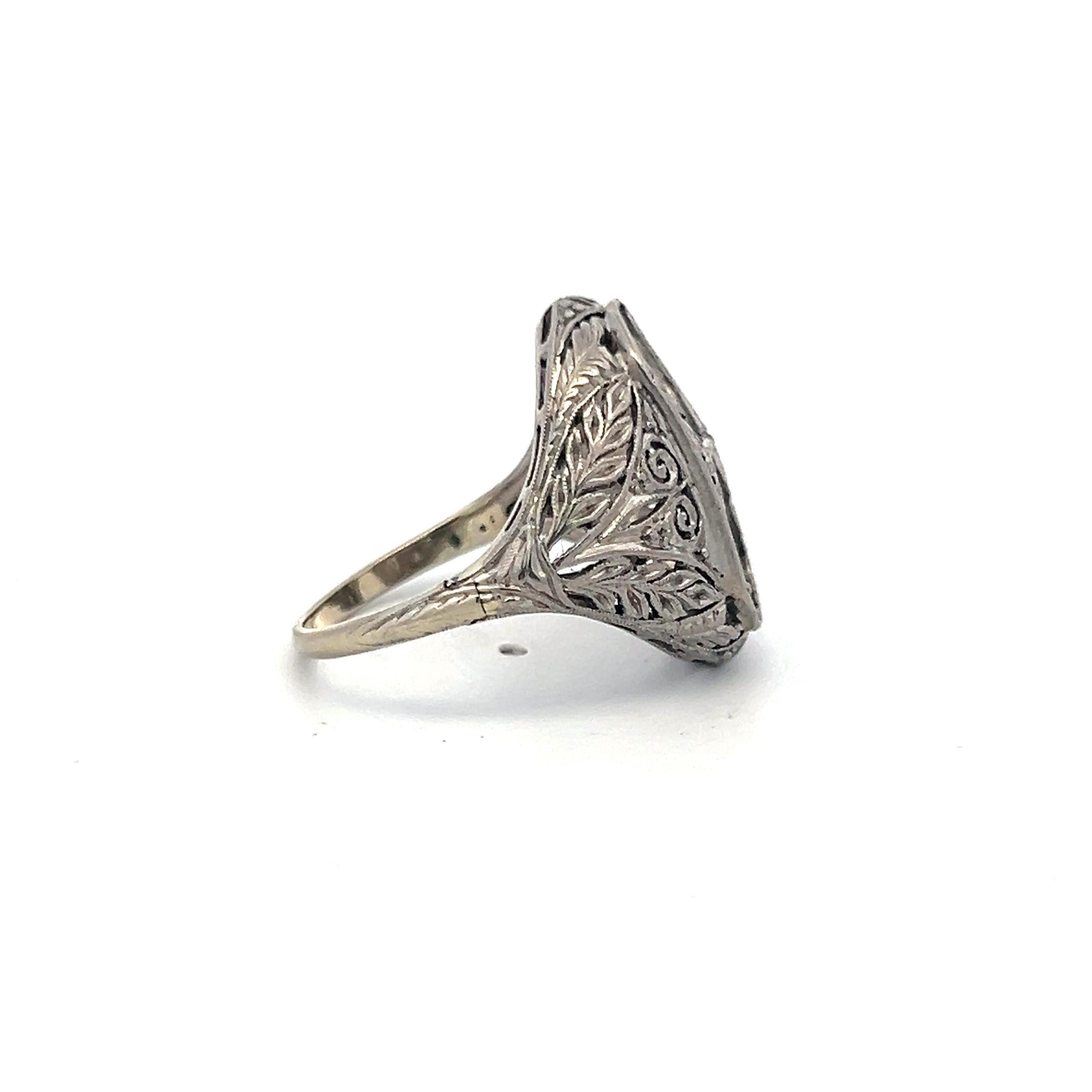 Vintage 6.53 Grams 19 Karat White Gold Two Stone Semi Mount Ring