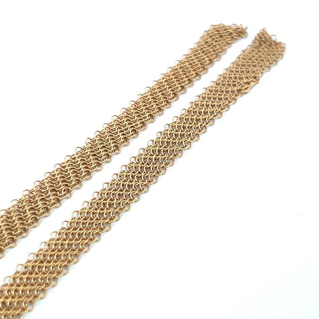 Tiffany & Co Vintage 54.36 Grams Mesh 18 Karat Yellow Gold Necklace
