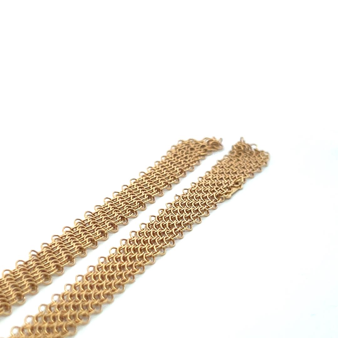 Tiffany & Co Vintage 54.36 Grams Mesh 18 Karat Yellow Gold Necklace