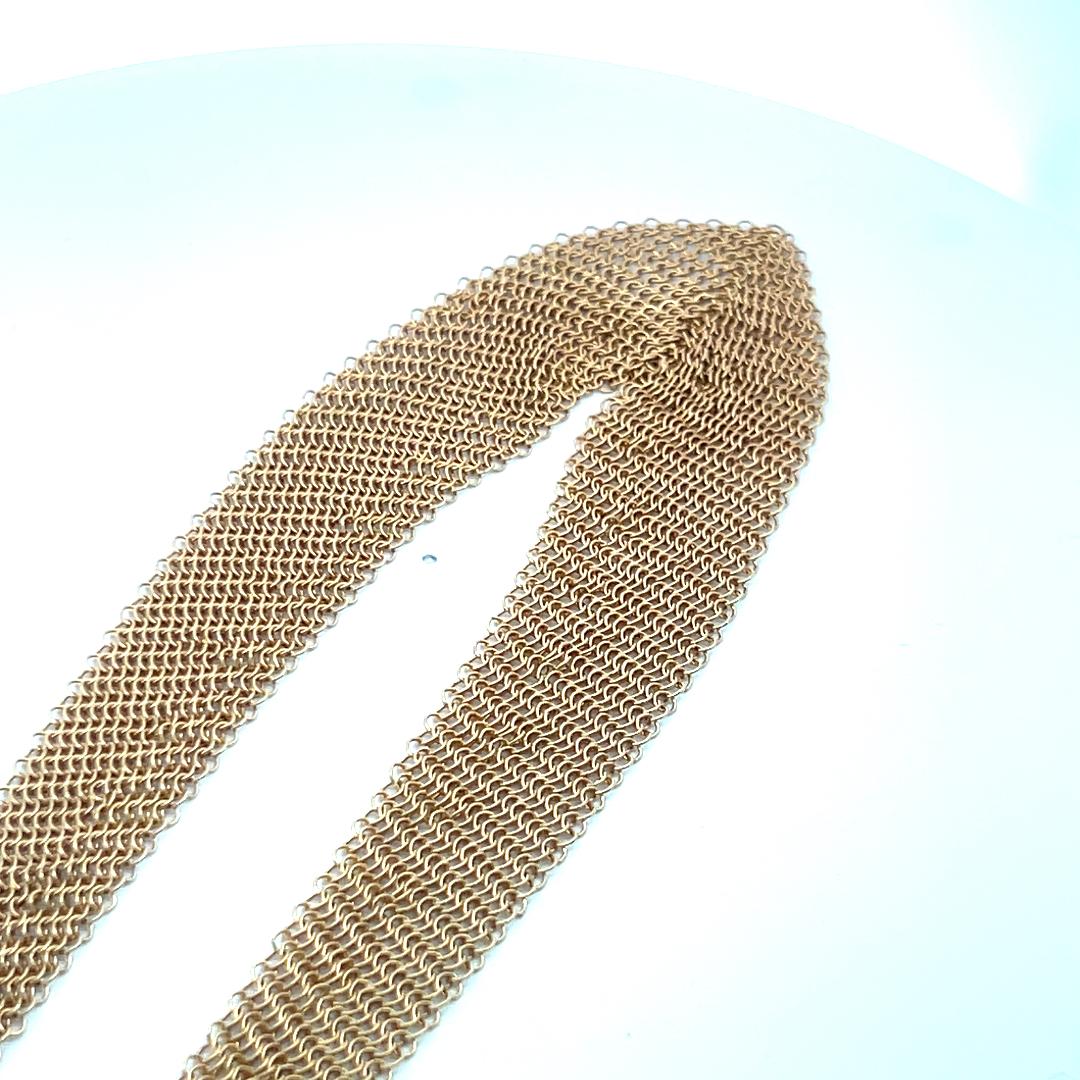 Tiffany & Co Vintage 54.36 Grams Mesh 18 Karat Yellow Gold Necklace