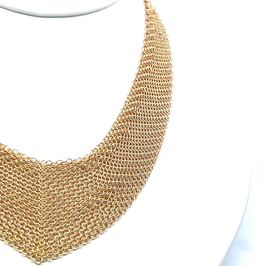 Tiffany & Co Vintage 54.36 Grams Mesh 18 Karat Yellow Gold Necklace
